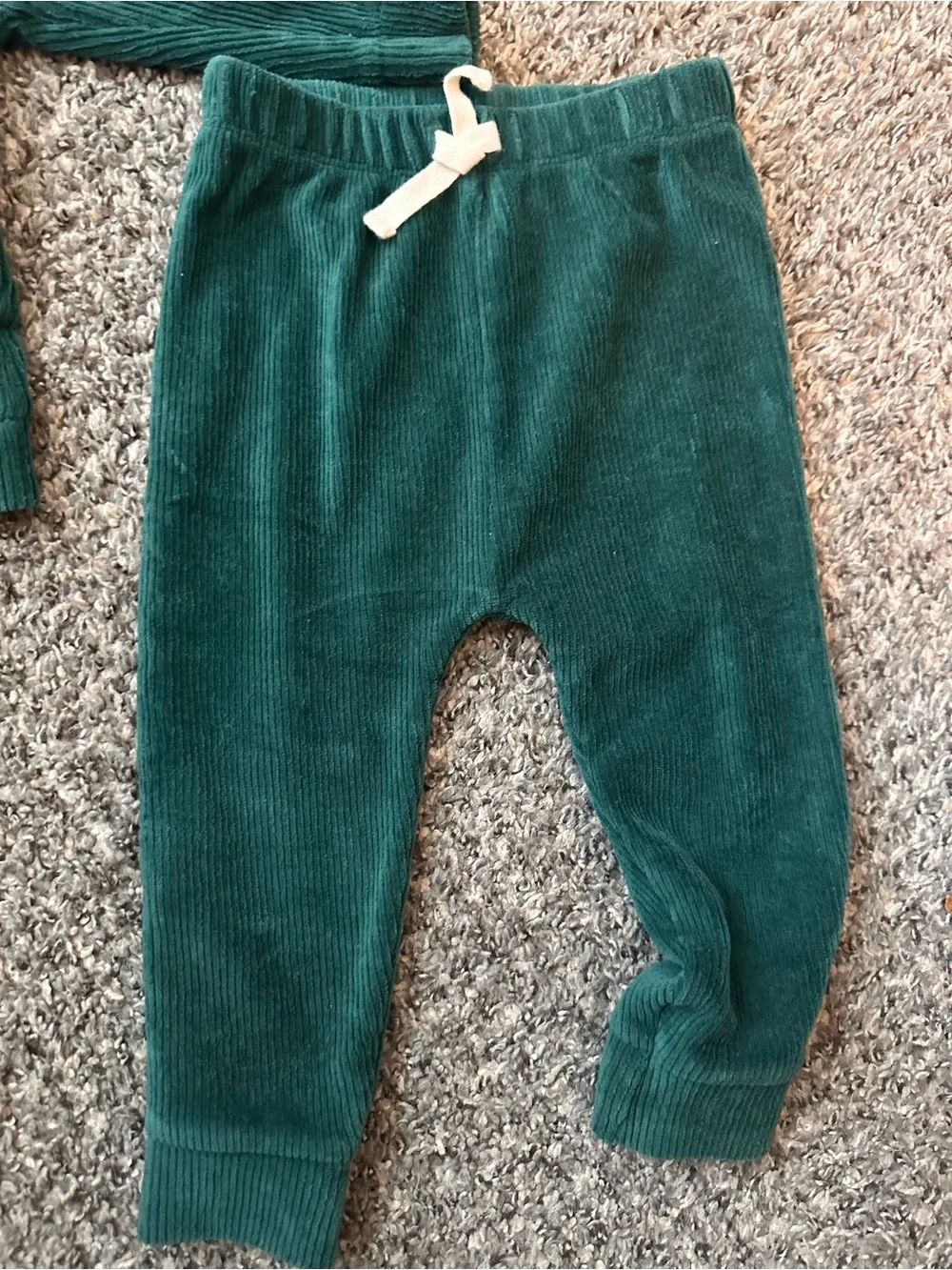 Carter's Dark Green Holiday Knit Sweatshirt & Joggers Set